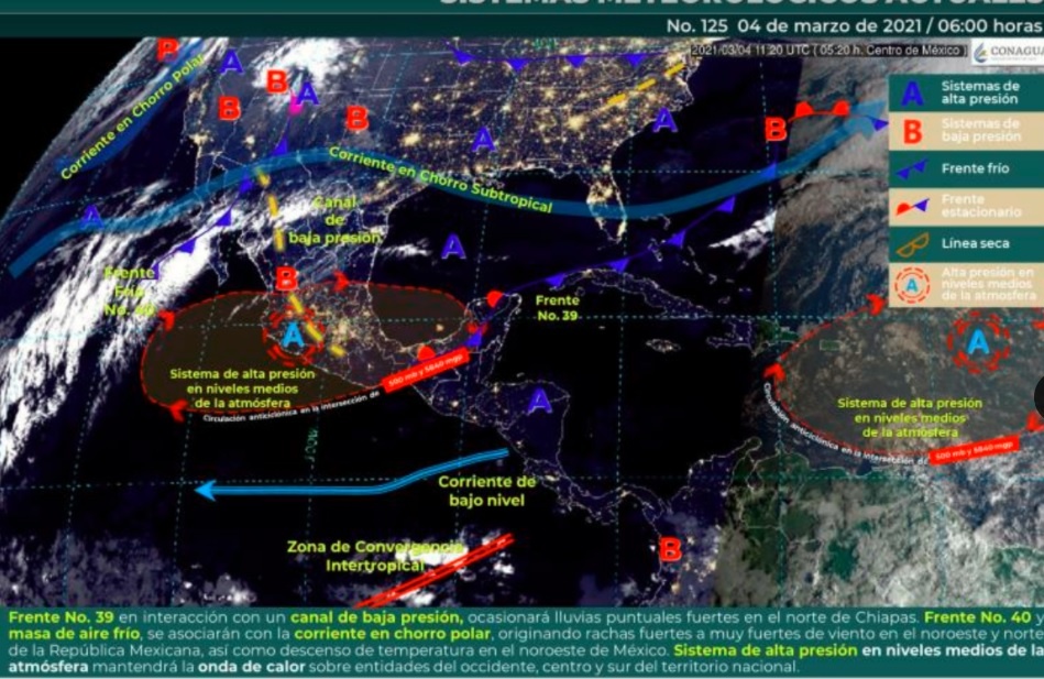 Persistirá la onda de calor en el occidente centro y sur de la